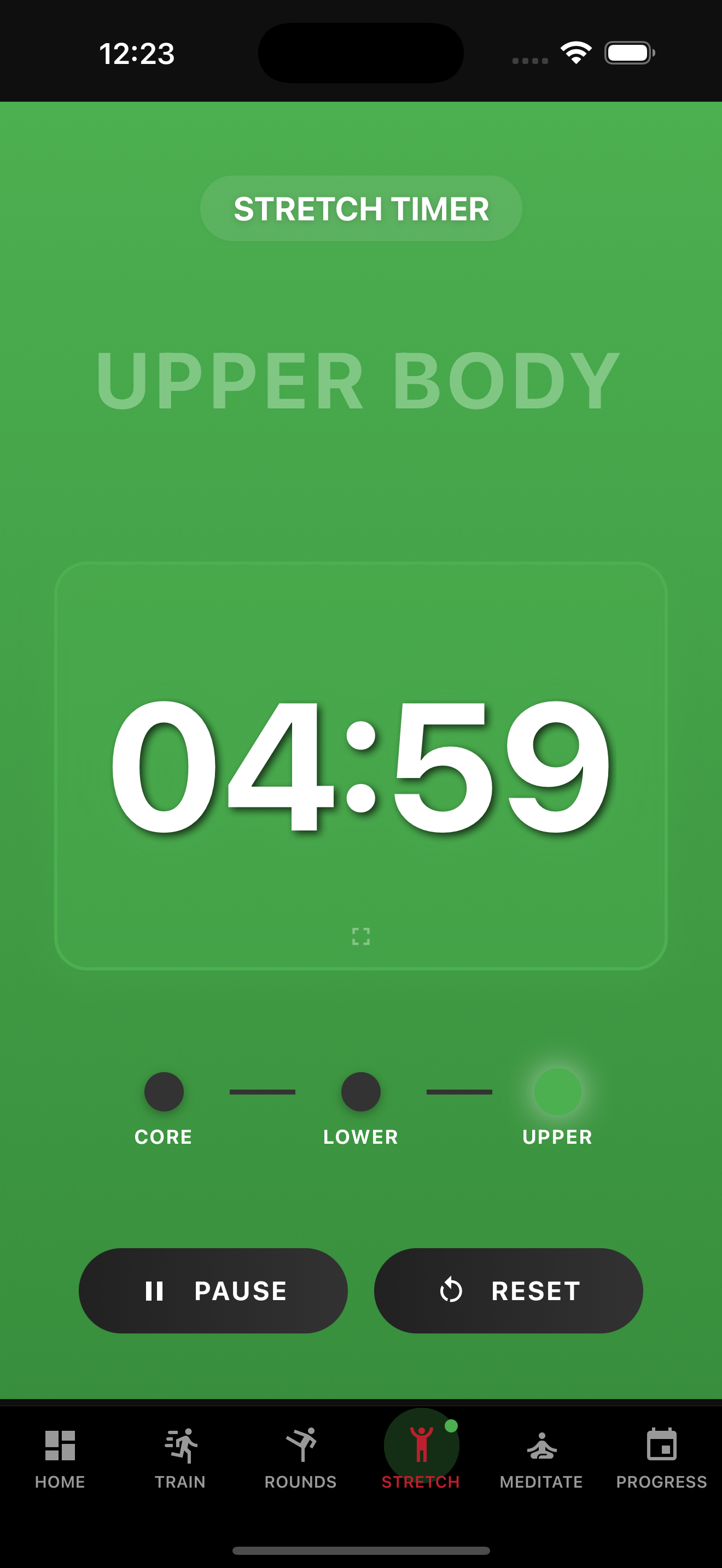 Stretch Timer Screen